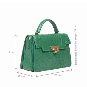 バッグ Ostrich leather 2way handbag green Luxury Ostrich Leather Bag Bartoli 02 (Green) – hidesignba