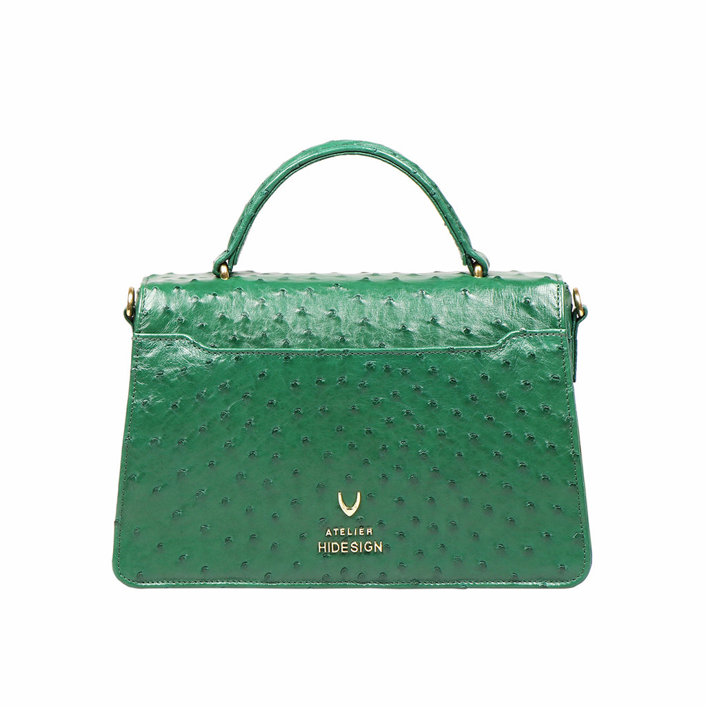 Luxury Ostrich Leather Bag Bartoli 02 (Green) – hidesignba