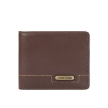 Load image into Gallery viewer, men&#39;s small brown leather wallet hidesign
