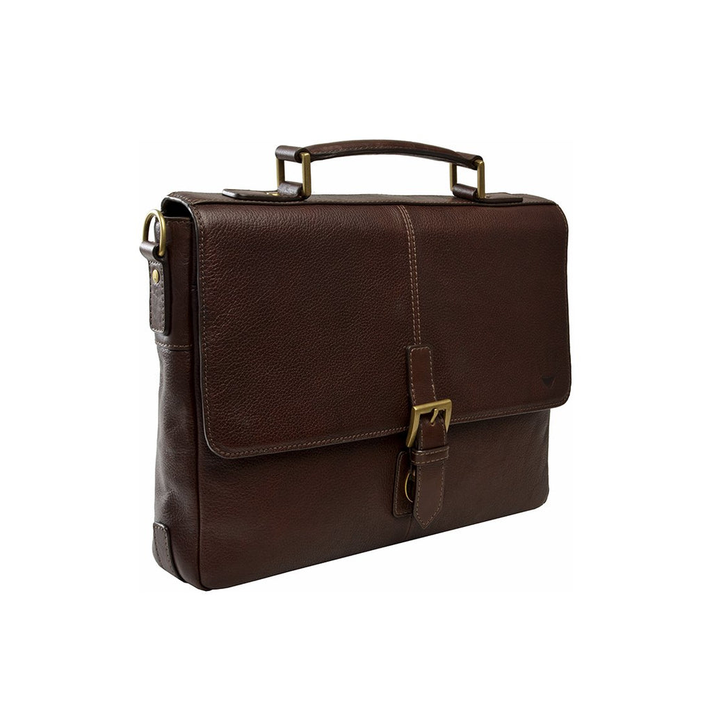 Merlin 03 Leather Briefcase (Brown)