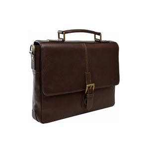 Merlin 03 Leather Briefcase (Brown)