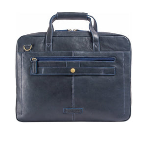 Socrates 01 Leather Briefcase (Blue)