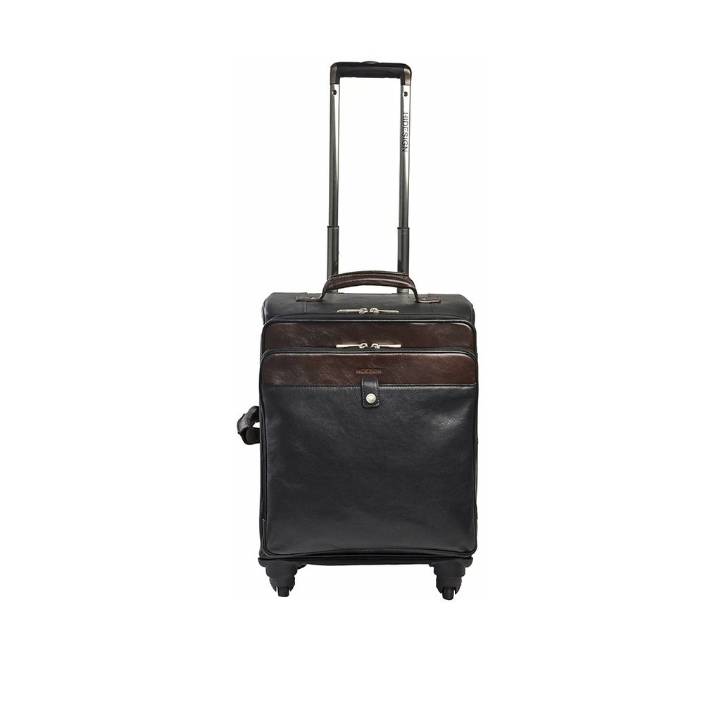 Sundown 01 Leather Trolley Bag (Black)
